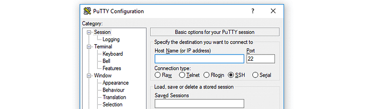 使用 Putty 连接到远程服务器。